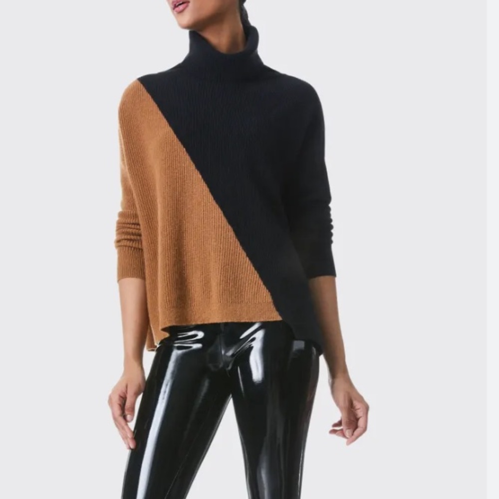 Alice + Olivia Jacob Colorblocked Turtleneck Sweater